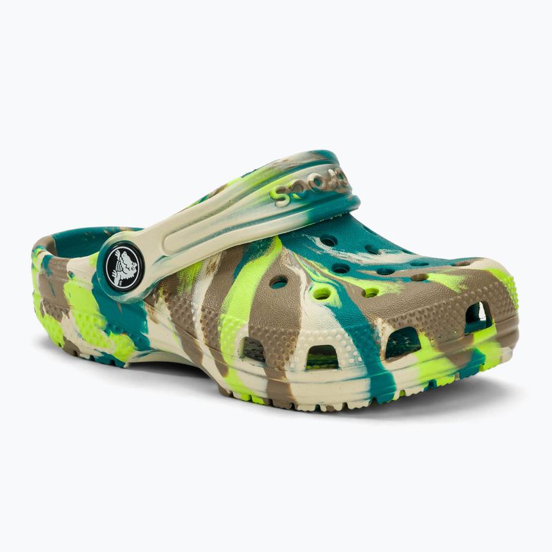 Vaikiškos šlepetės Crocs Classic Marbled Clog T limeade/multi