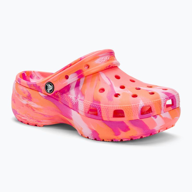 Moteriškos šlepetės Crocs Classic Platform Marbled guava/multi