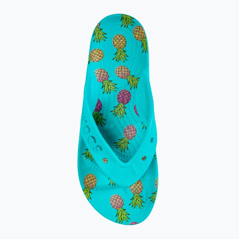 Moteriškos šlepetės per pirštą Crocs Baya II Graphic Flip digital aqua/multi 5