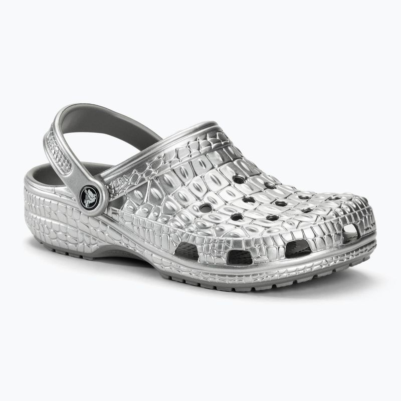 Šlepetės Crocs Classic Metallic Crocskin silver 2
