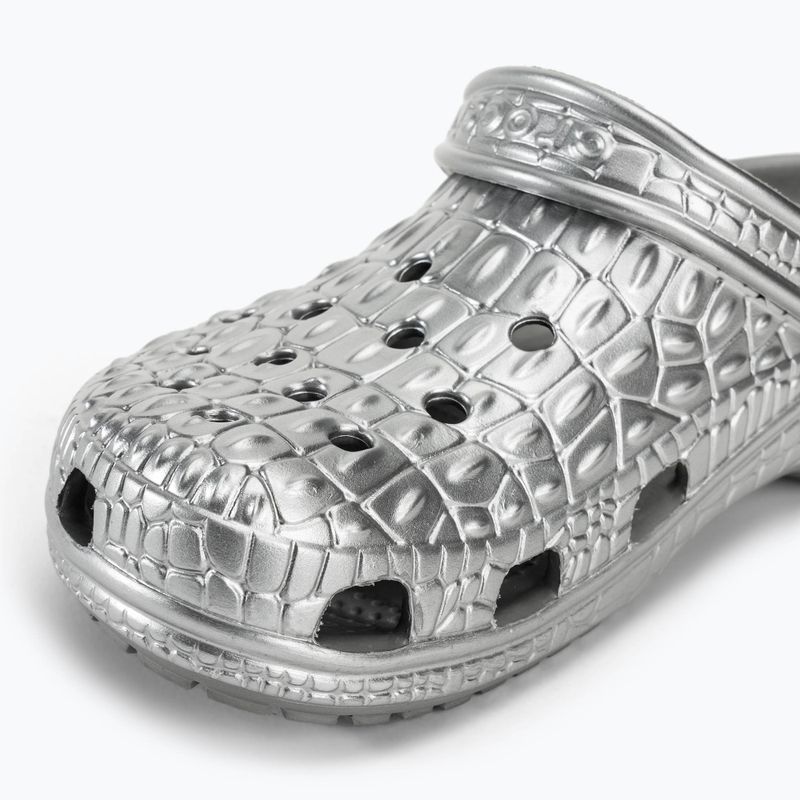 Šlepetės Crocs Classic Metallic Crocskin silver 8