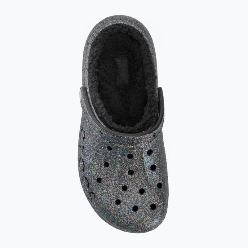 Moteriškos šlepetės Crocs Baya Platform Lined Glitter Clog black giltter 6