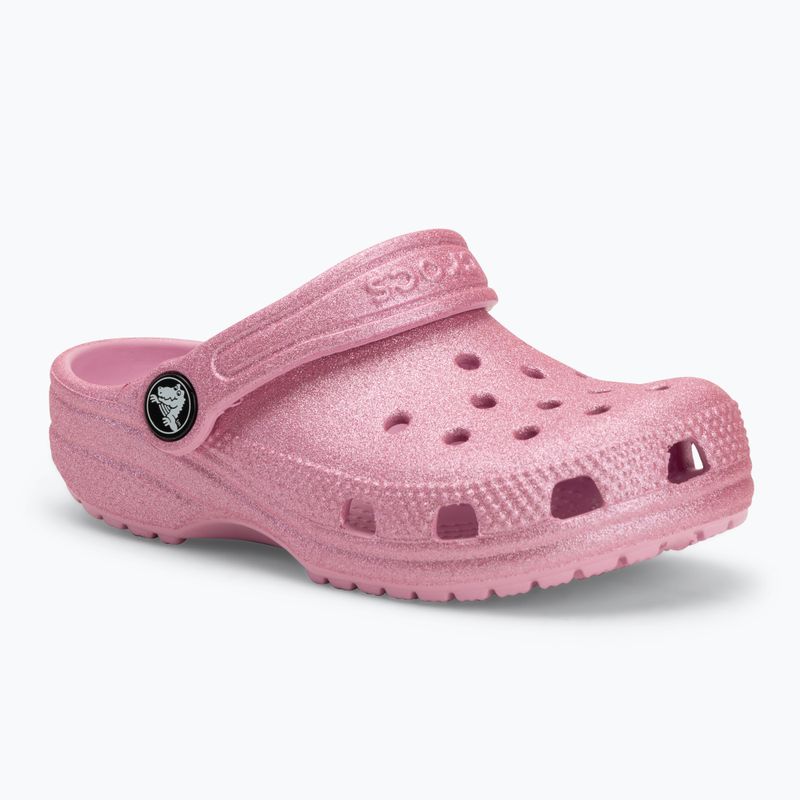 Vaikiškos šlepetės Crocs Classic Glitter Clog Toddler pink tweed glitter