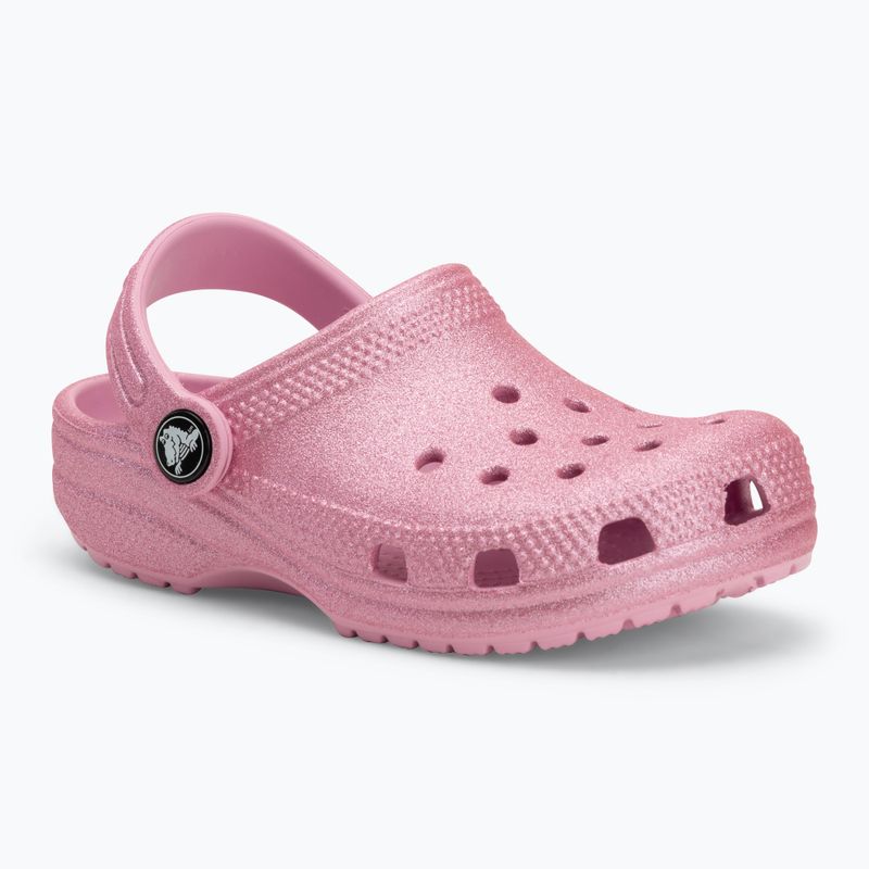 Vaikiškos šlepetės Crocs Classic Glitter Clog Toddler pink tweed glitter 2
