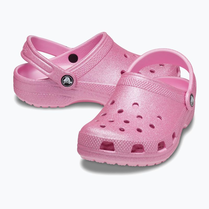 Vaikiškos šlepetės Crocs Classic Glitter Clog Kids pink tweed glitter 6