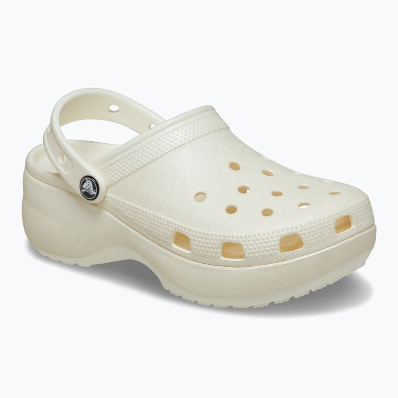Moteriškos šlepetės Crocs Classic Platform Glitter chalk 9