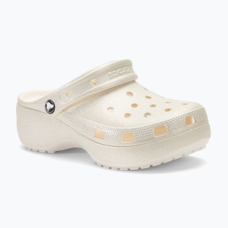 Moteriškos šlepetės Crocs Classic Platform Glitter chalk