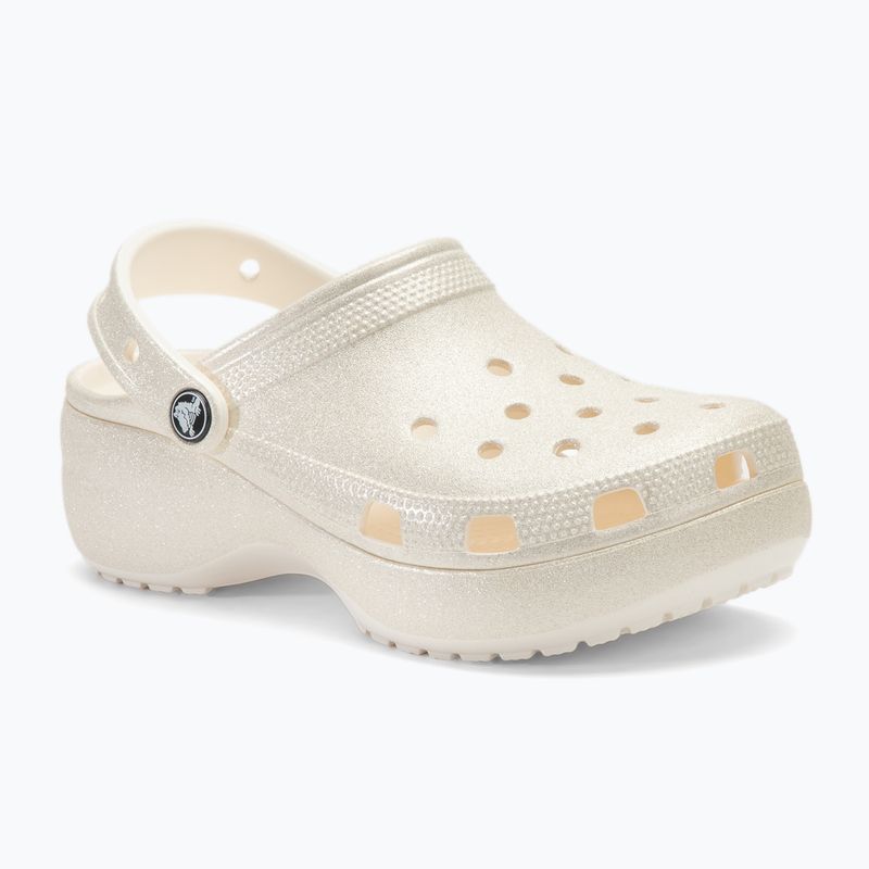 Moteriškos šlepetės Crocs Classic Platform Glitter chalk 2