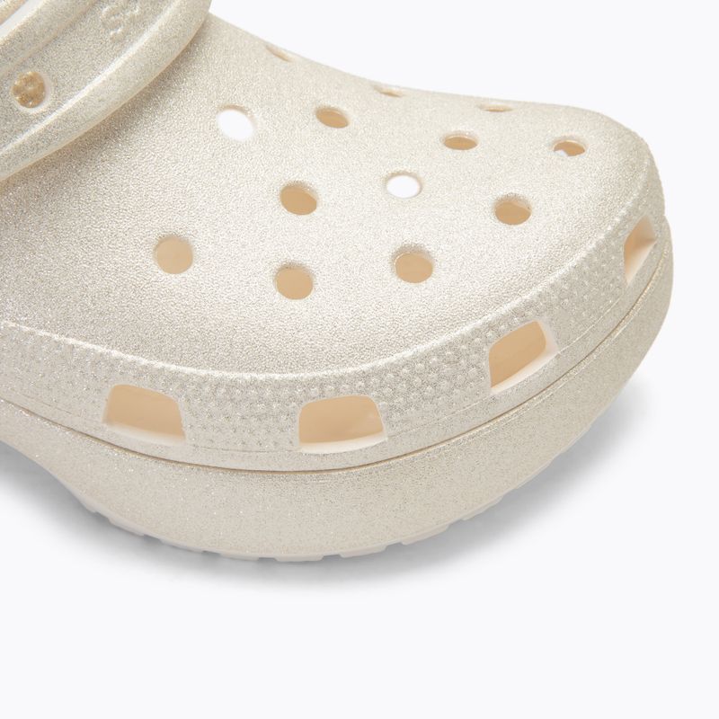 Moteriškos šlepetės Crocs Classic Platform Glitter chalk 8