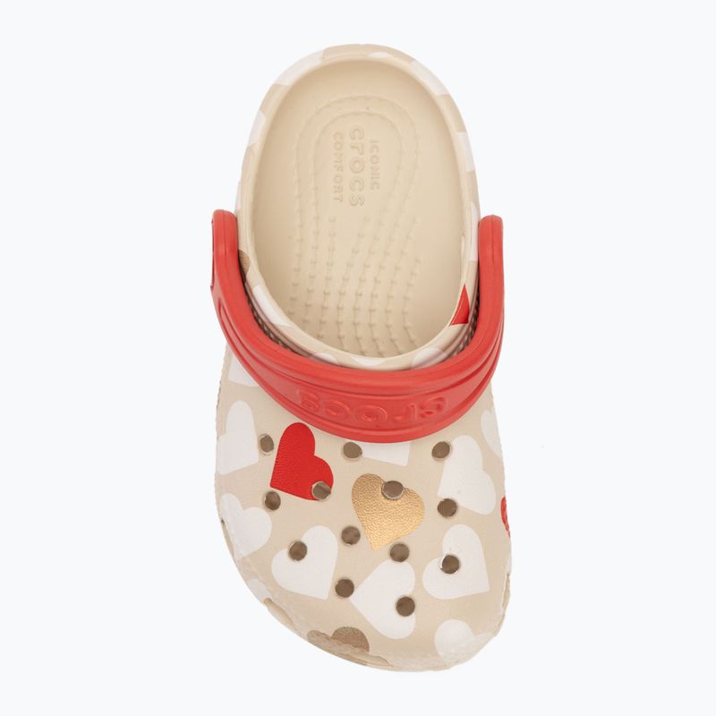 Vaikiškos šlepetės Crocs Classic Heart Print Clog sandstone 6