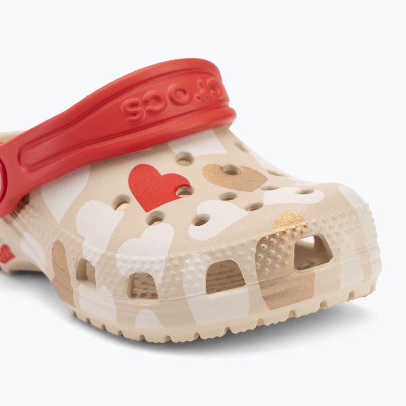 Vaikiškos šlepetės Crocs Classic Heart Print Clog sandstone 8
