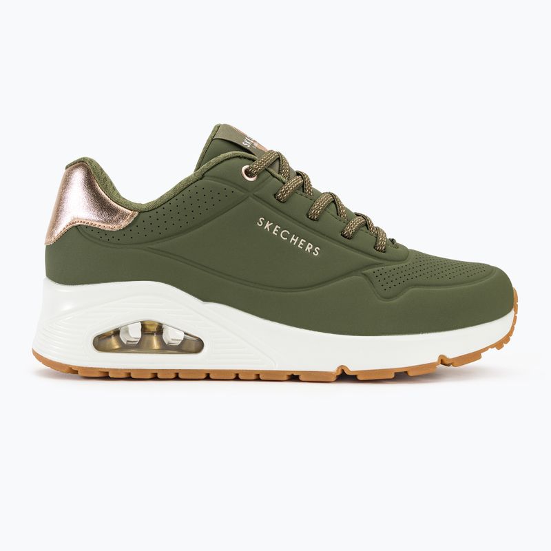 Moteriški batai SKECHERS Uno Shimmer Away olive/rose gold/mesh 3