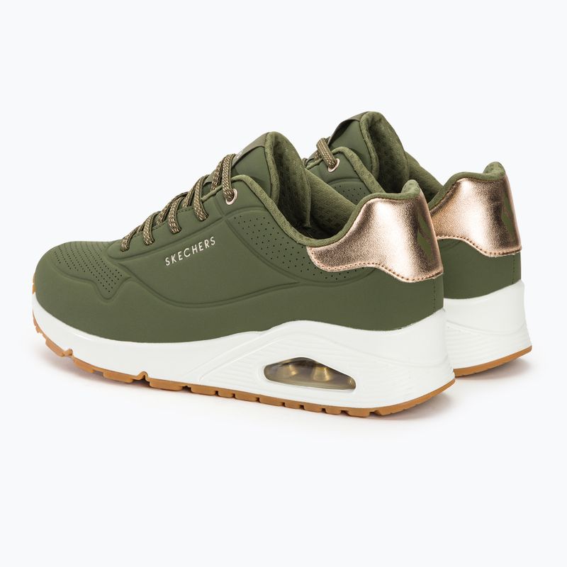 Moteriški batai SKECHERS Uno Shimmer Away olive/rose gold/mesh 4