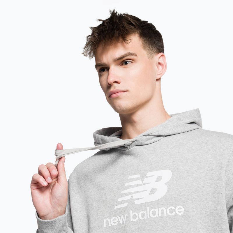 Vyriški treninginiai džemperiai New Balance Essentials Stacked Logo French Terry Hoodie pilka MT31537AG 4