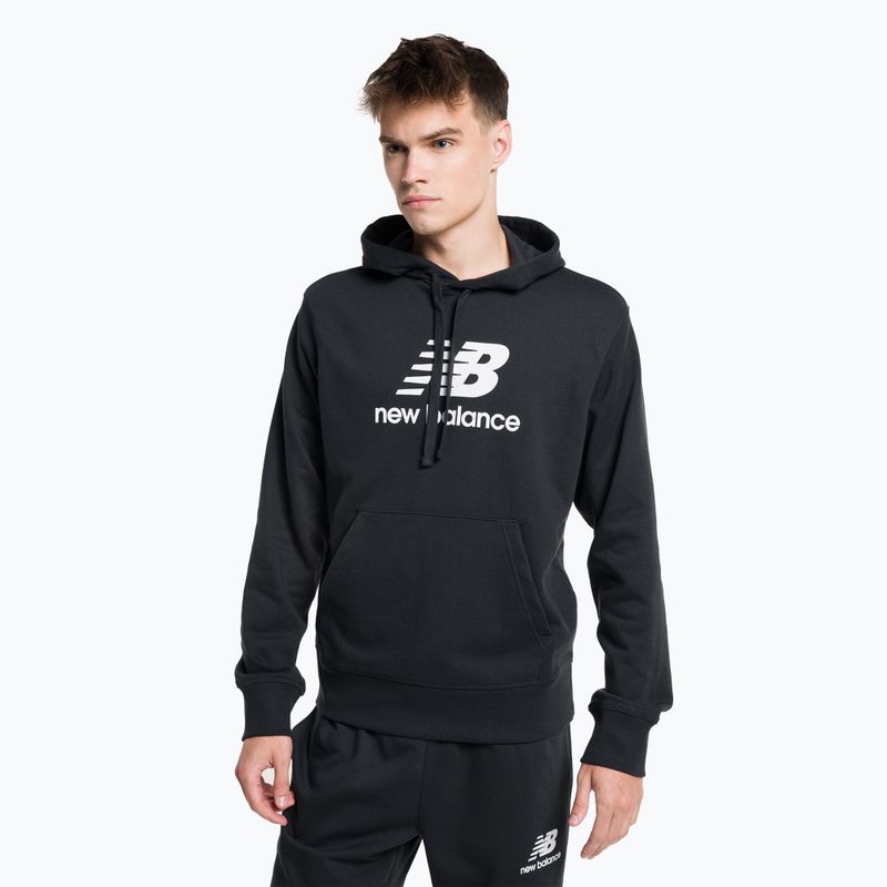 Vyriški treniruočių džemperiai New Balance Essentials Stacked Logo French Terry Hoodie black MT31537BK 2