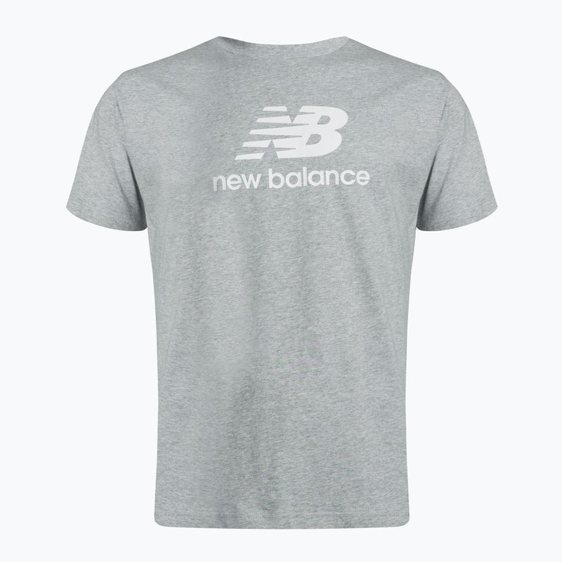 New Balance Essentials Stacked Logo Co pilki vyriški treniruočių marškinėliai MT31541AG 5