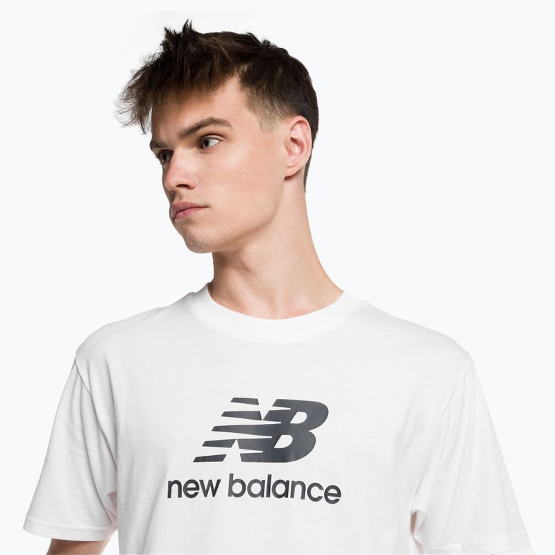 New Balance Essentials Stacked Logo Co vyriški treniruočių marškinėliai balti MT31541WT 4