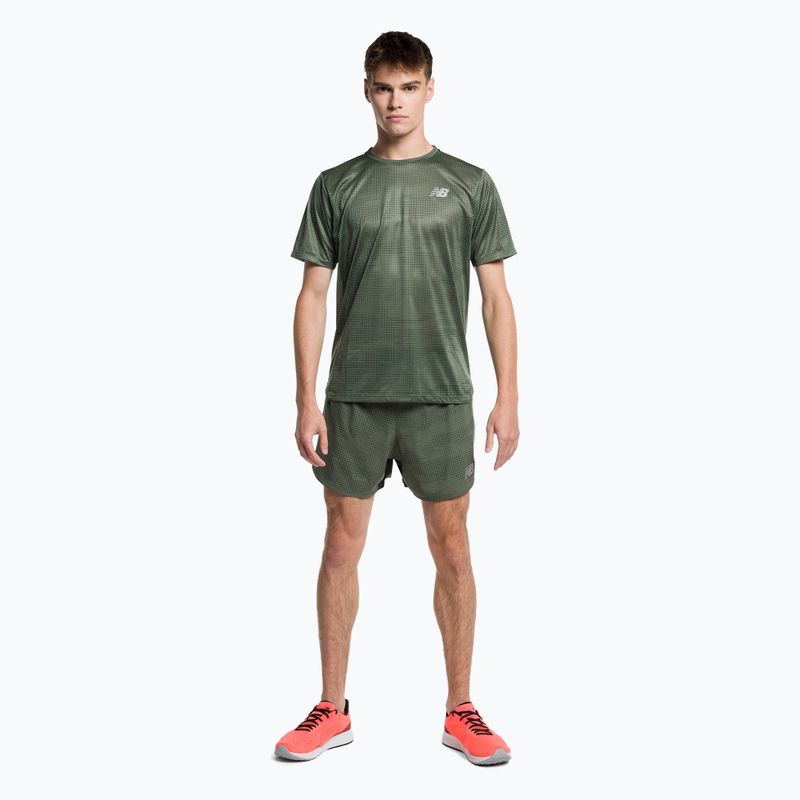 Vyriški New Balance Printed Impact Run 5" Green bėgimo šortai MS21269DON 2