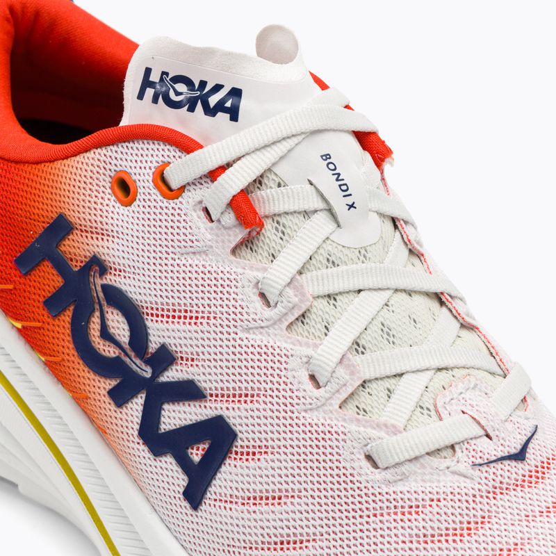 HOKA Bondi X blanc de blanc/flame vyriški bėgimo bateliai 9