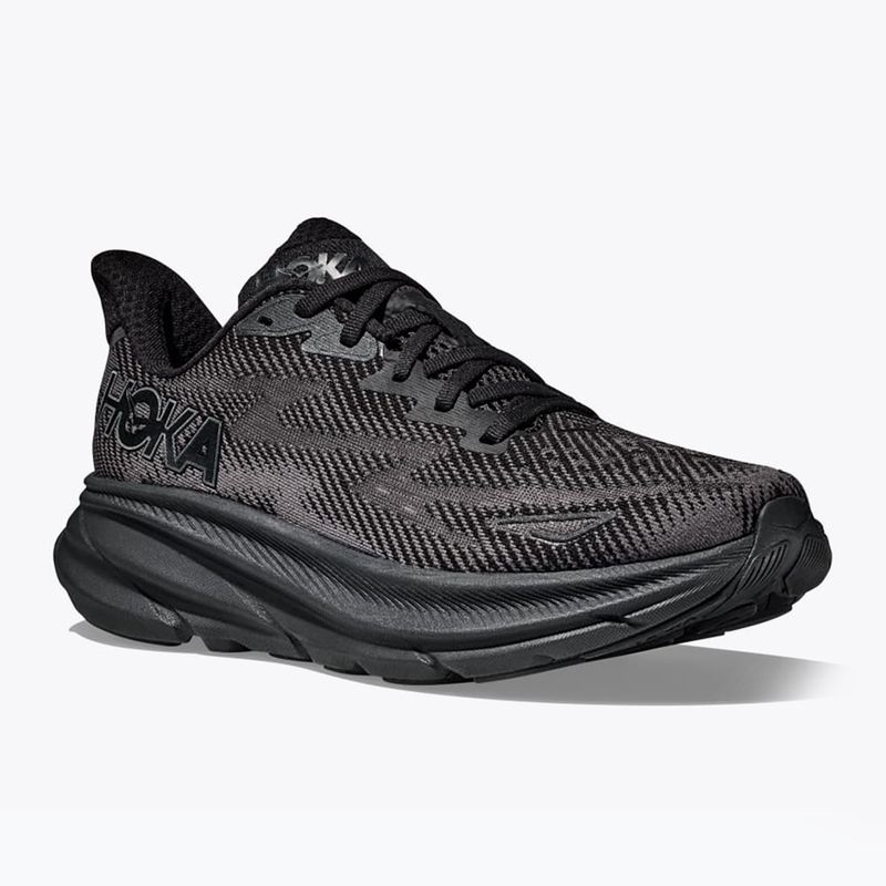 Moteriški bėgimo bateliai HOKA Clifton 9 black/black 8