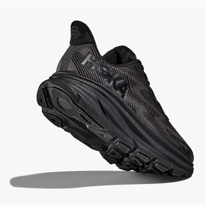 Moteriški bėgimo bateliai HOKA Clifton 9 black/black 11