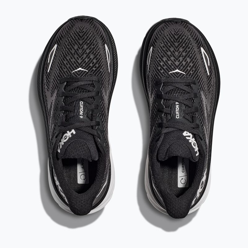 Moteriški bėgimo bateliai HOKA Clifton 9 black/white 15