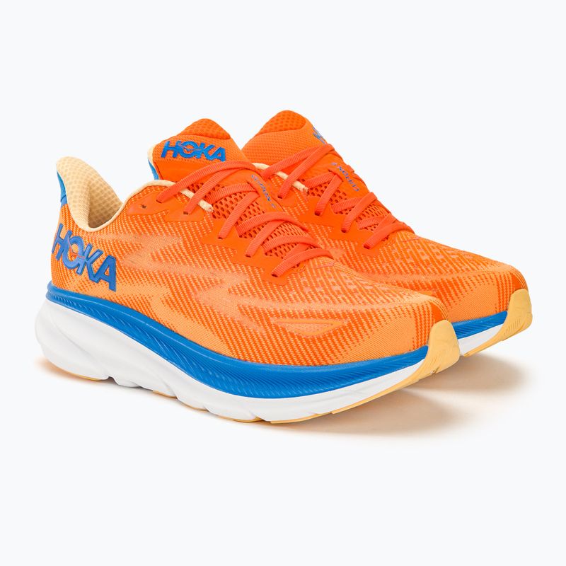 Vyriški bėgimo bateliai HOKA Clifton 9 Wide vibrant orange/impala 4