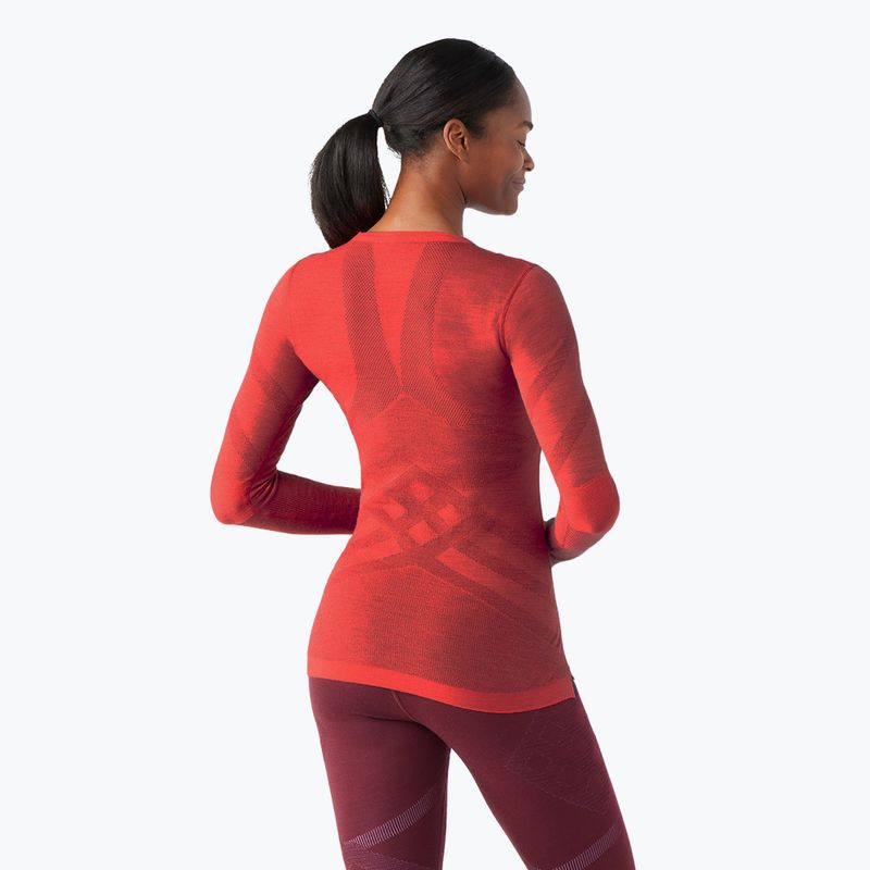 Moteriški termoaktyvūs marškinėliai Smartwool Intraknit Thermal Merino Baselayer Crew scarlet/black 6