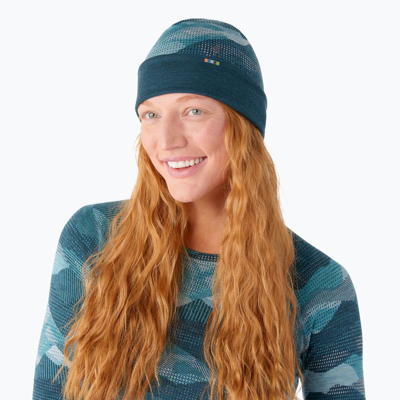 Kepurė Smartwool Merino Reversible Cuffed twilight blue mtn scape 7