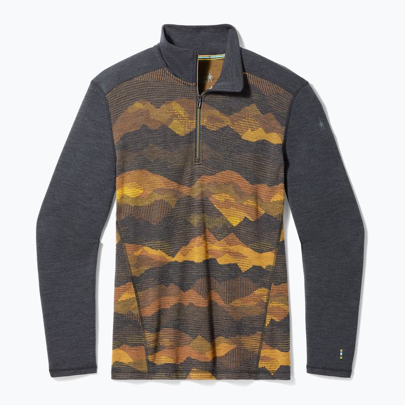 Vyriški termoaktyvūs marškinėliai ilgomis rankovėmis Smartwool Merino 250 Baselayer 1/4 Zip Boxed charcoal mtn scape 3