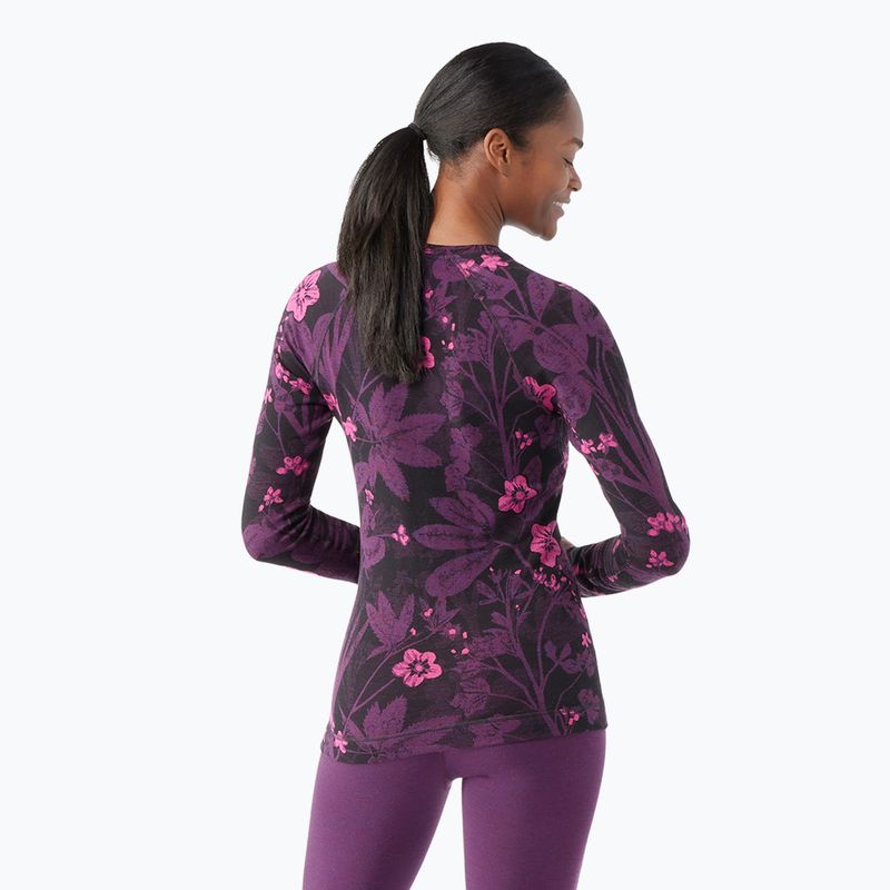 Termoaktyvus moteriškas džemperis Smartwool Merino 250 Baselayer Crew Boxed purple iris floral 2