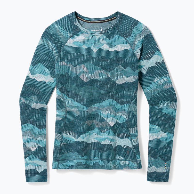 Termoaktyvus moteriškas džemperis Smartwool Merino 250 Baselayer Crew Boxed twilight blue mtn scape 6