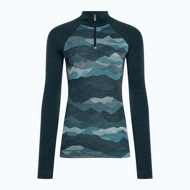 Moteriški termoaktyvūs marškinėliai ilgomis rankovėmis Smartwool Classic Thermal Merino Baselayer 1/4 Boxed twilight blue 3