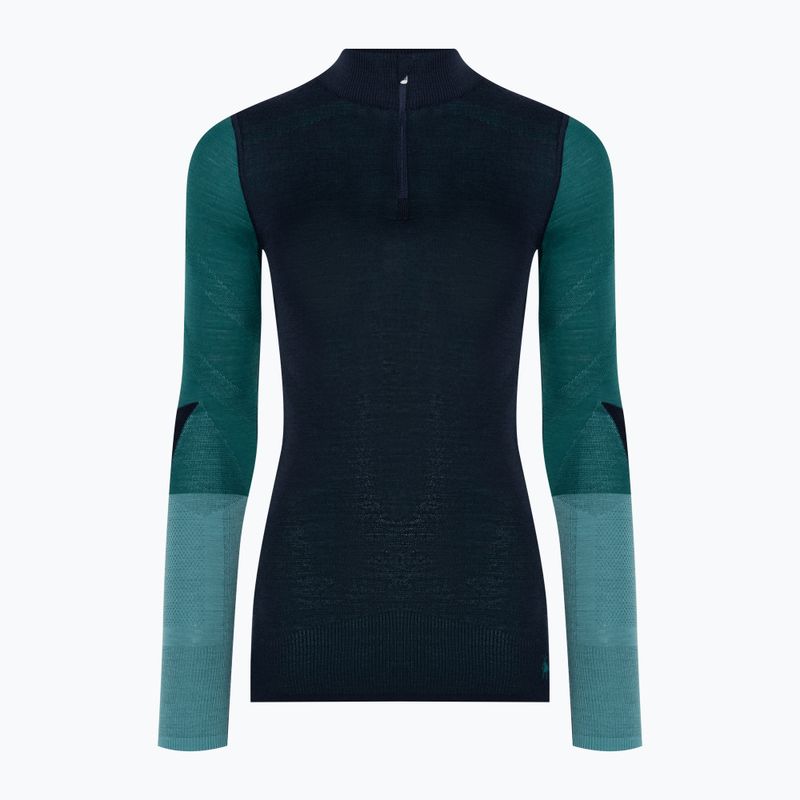 Moteriški termoaktyvūs marškinėliai Smartwool Intraknit Thermal Merino Baselayer Colorblock 1/4 Zip navy 3