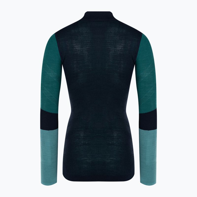 Moteriški termoaktyvūs marškinėliai ilgomis rankovėmis Smartwool Intraknit Thermal Merino Baselayer Colorblock 1/4 deep navy 4