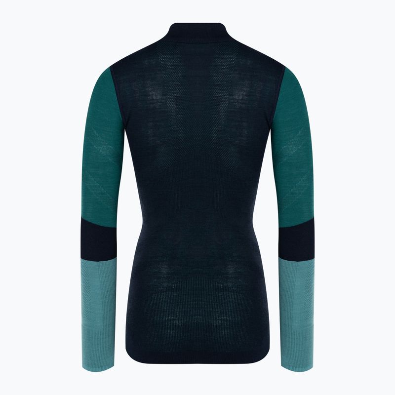 Moteriški termoaktyvūs marškinėliai Smartwool Intraknit Thermal Merino Baselayer Colorblock 1/4 Zip navy 4