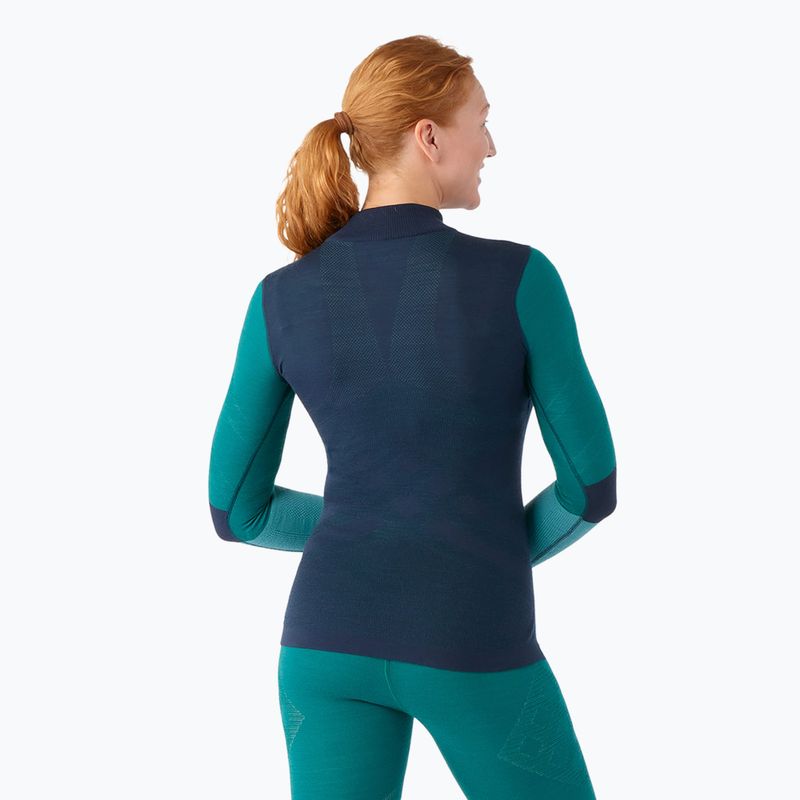 Moteriški termoaktyvūs marškinėliai Smartwool Intraknit Thermal Merino Baselayer Colorblock 1/4 Zip navy 2