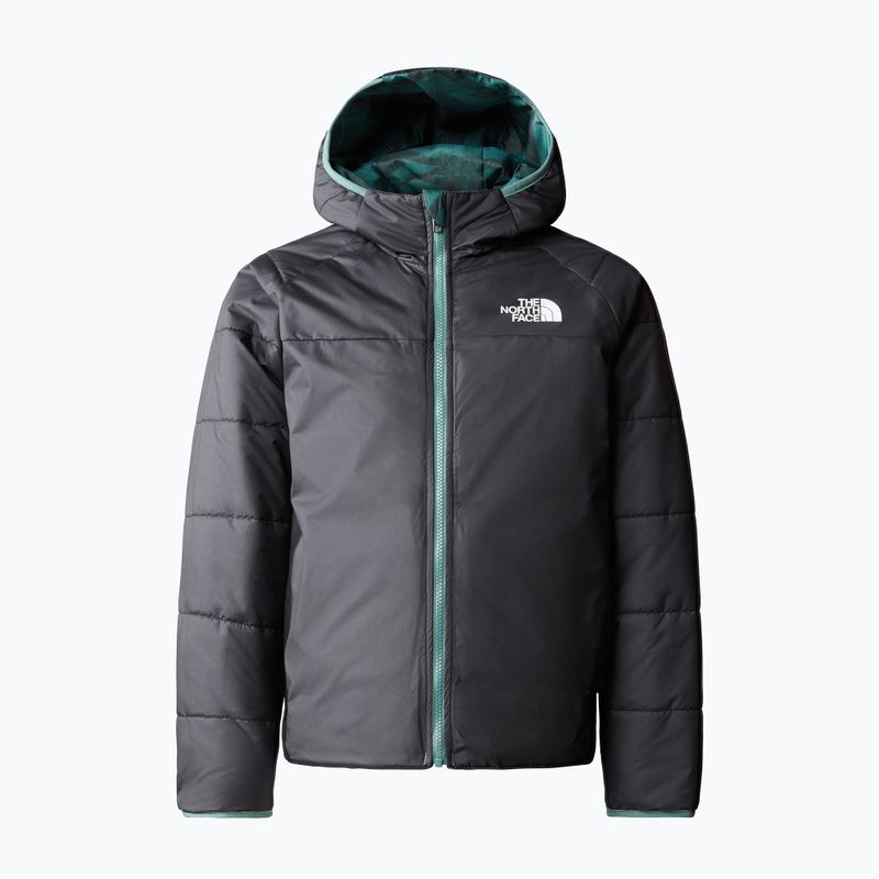 The North Face dvipusė Perrito tamsiai šalavijų lietaus kamufliažo spauda/juoda vaikiška žieminė striukė 2