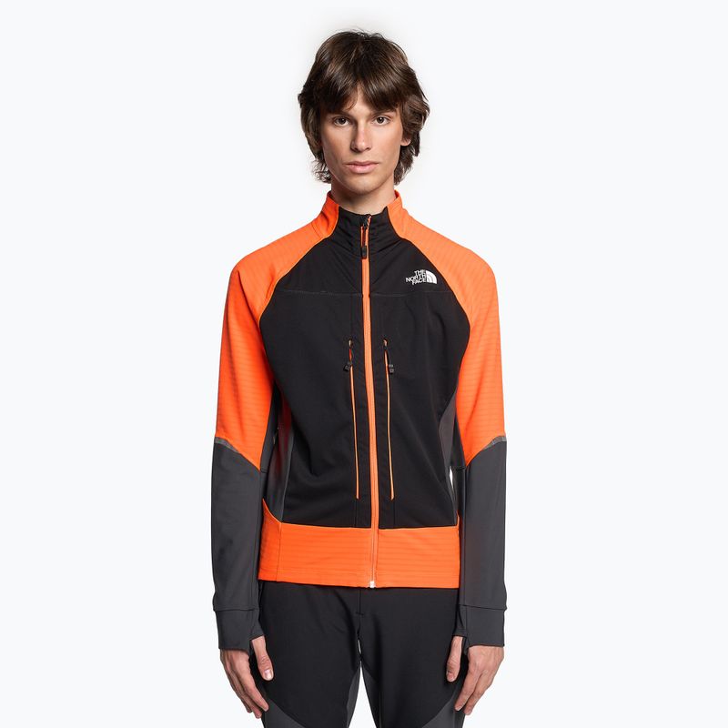 Vyriška softshell striukė The North Face Dawn Turn Softshell Fz black/shocking orange/asphalt grey