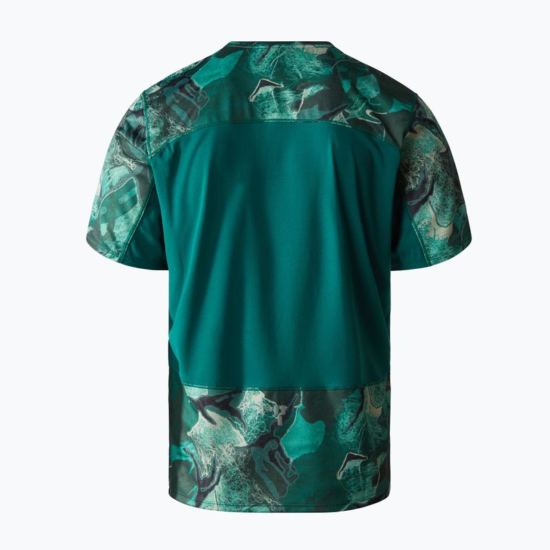 Vyriški bėgimo marškinėliai The North Face Sunriser SS lichen teal camo siuvinėjimo spauda 2