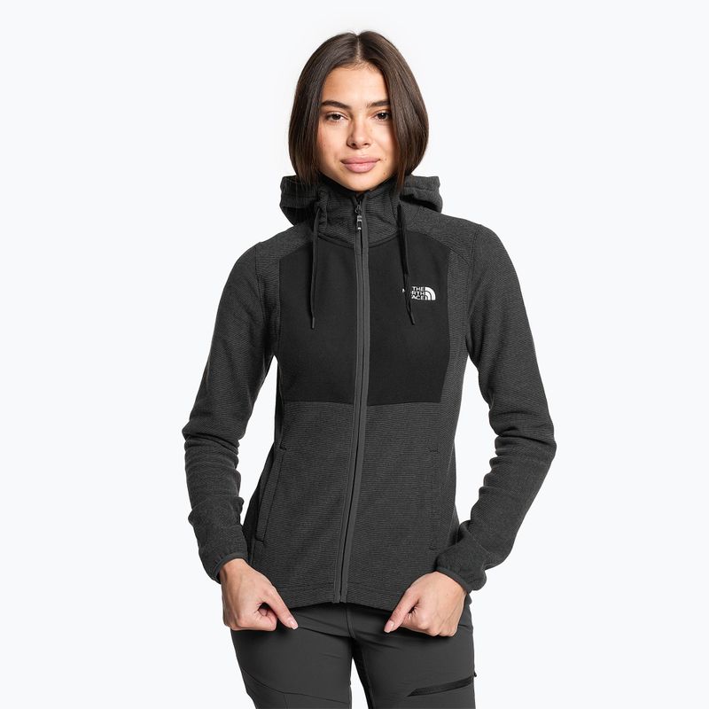 Moteriška The North Face Homesafe Full Zip Fleece Hoodie black/asphalt grey stripe/black