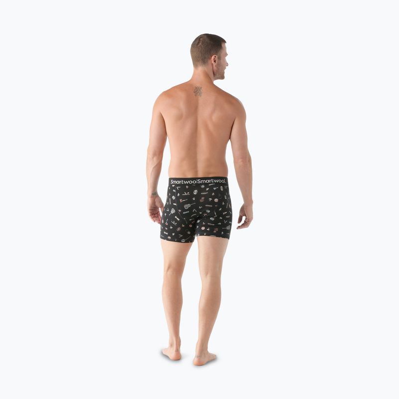 Vyriškos termoaktyvios trumpikės Smartwool Merino Print Boxer Brief black gone camping 2