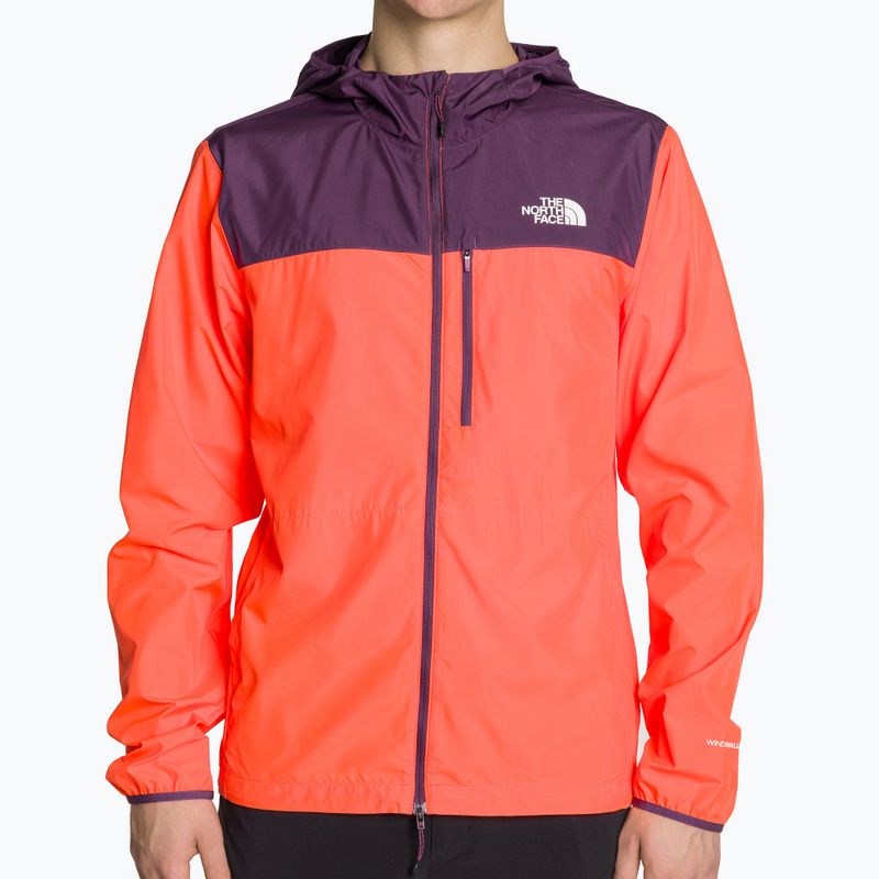 Vyriška bėgimo striukė The North Face Higher Run Wind vivid flame/black currant purple