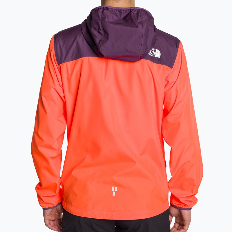 Vyriška bėgimo striukė The North Face Higher Run Wind vivid flame/black currant purple 2