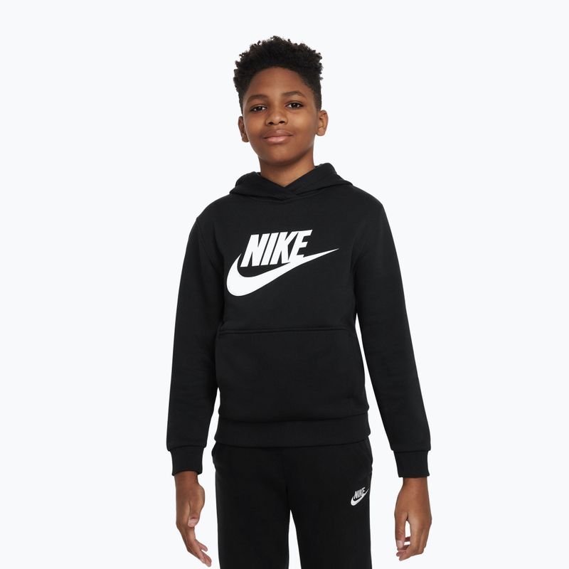 Vaikiška "Nike Club Fleece" striukė su gobtuvu juoda/balta 5