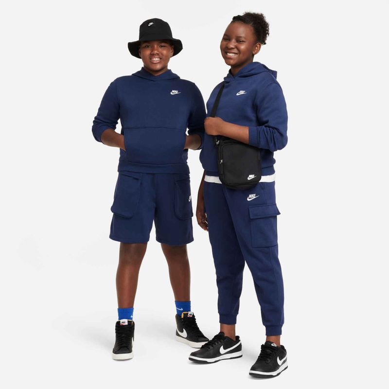 Nike Sportswear Club Fleece vidurnaktį tamsiai margas/baltas vaikiškas džemperis 5