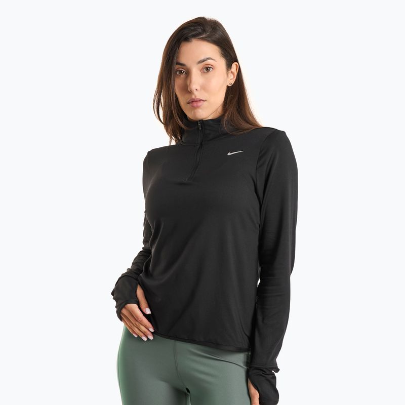 Moteriški bėgimo marškinėliai ilgomis rankovėmis Nike Swift Element UV 1/4-Zip black