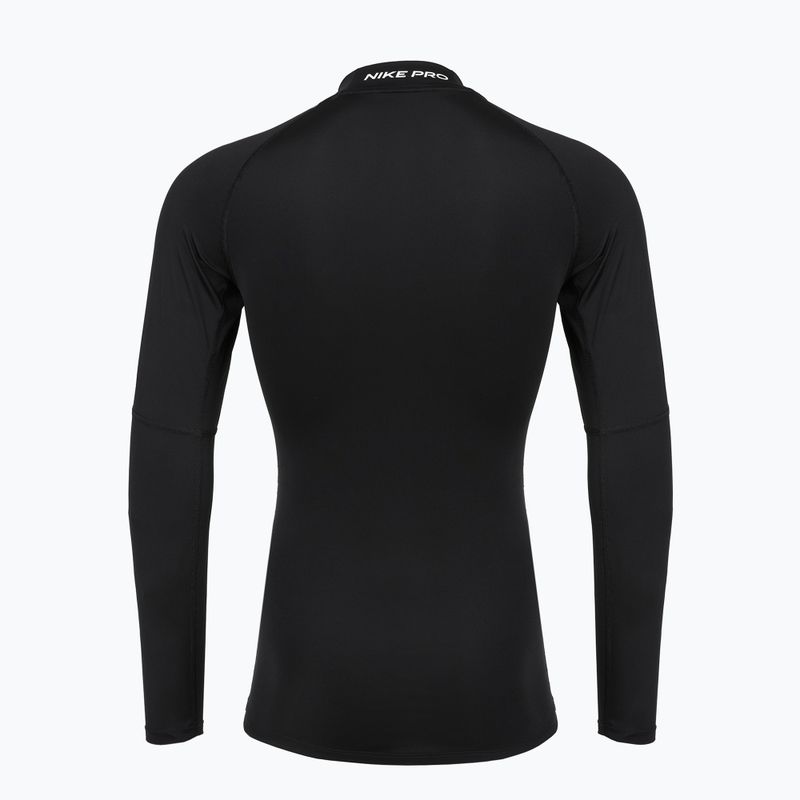 Vyriška Nike Pro Dri-Fit Mock-Neck treniruočių ilgomis rankovėmis juoda/balta 7