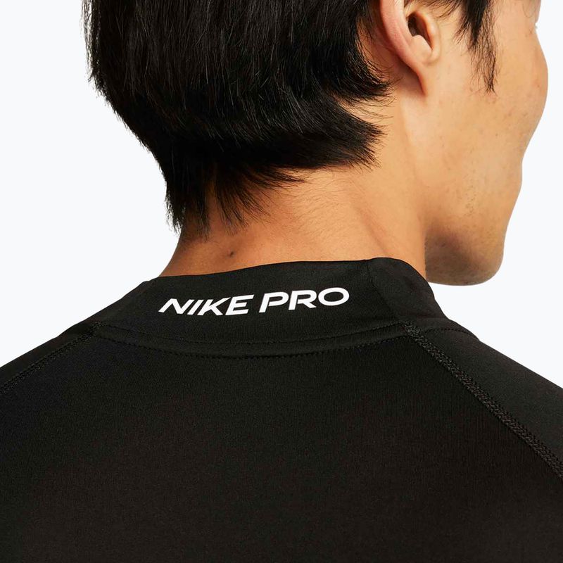 Vyriška Nike Pro Dri-Fit Mock-Neck treniruočių ilgomis rankovėmis juoda/balta 5