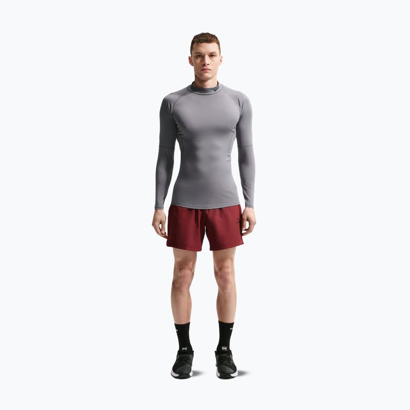 Vyriški treniruočių marškinėliai ilgomis rankovėmis Nike Pro Dri-Fit Mock-Neck smoke grey/black 2